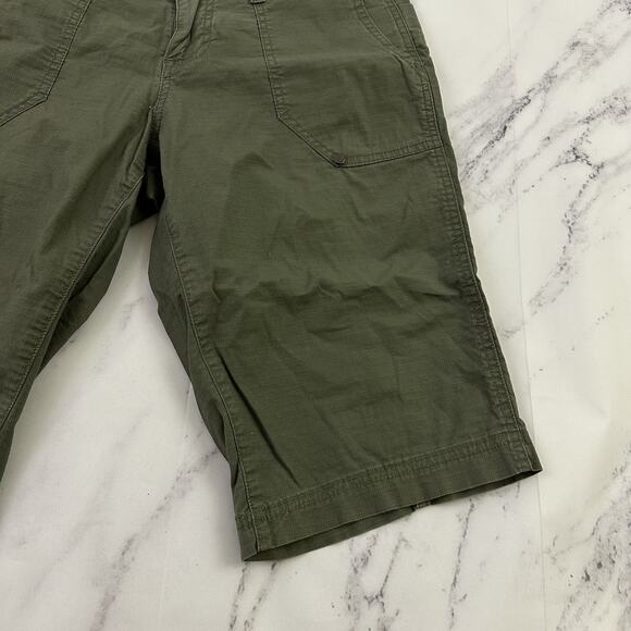 Prana Womens Bermuda Shorts Size 4 Olive Green Larissa Knicker Cotton - Picture 3 of 10